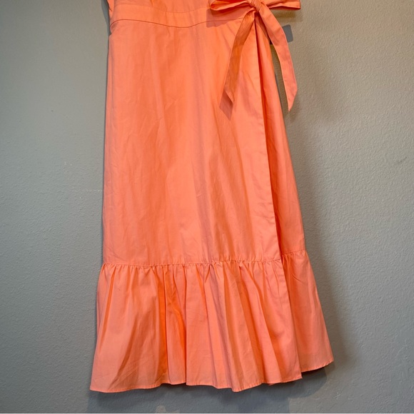 NWT Talbots Petite Coral V-Neck Poplin Functional Wrap Midi Dress Size 2P Preppy - Picture 6 of 16